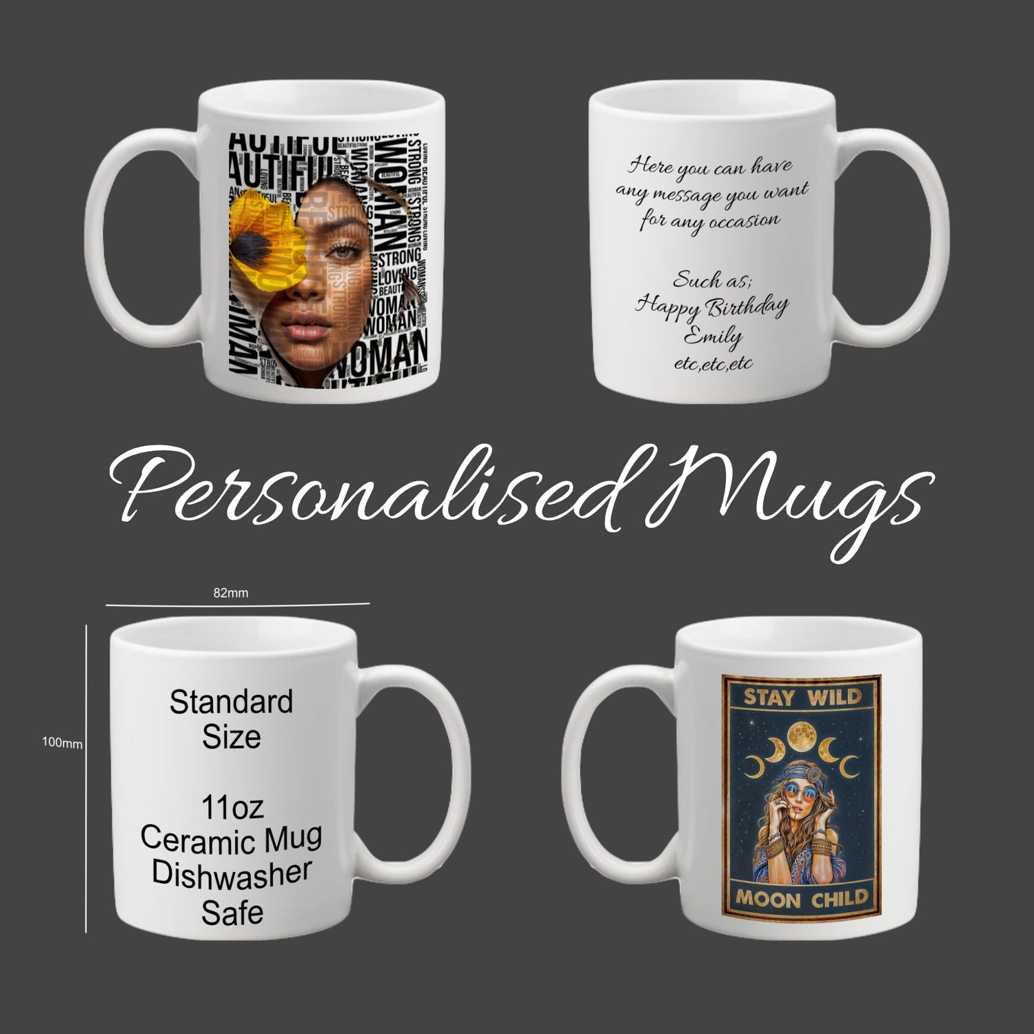 Black and Mixed Race personalised ceramic mugs